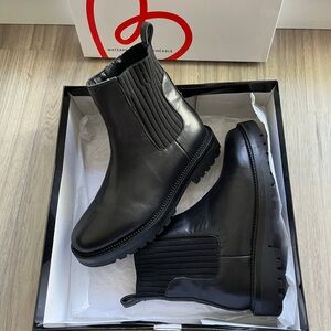 Blondo Waterproof Black Leather Ankle Boots